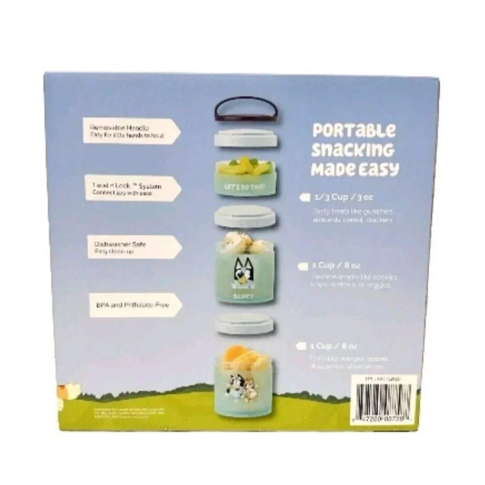 3-pk BLUEY Whiskware Kids Snack Containers BPA & Phthalate-free Dishwasher Safe